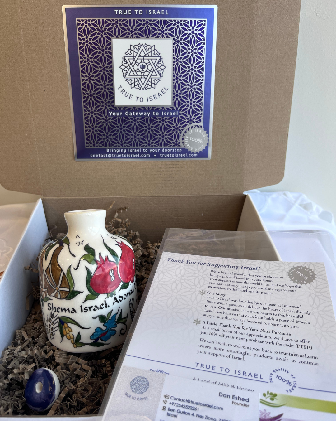 Jerusalem Light – Hand-Painted Oil Lamp White