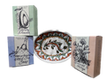 Set of Hand-made Soaps and a Ceramic Soap Holder