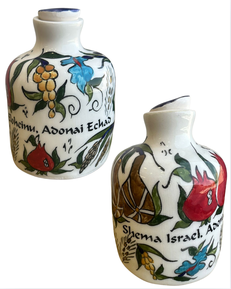 Jerusalem Light – Hand-Painted Oil Lamp White