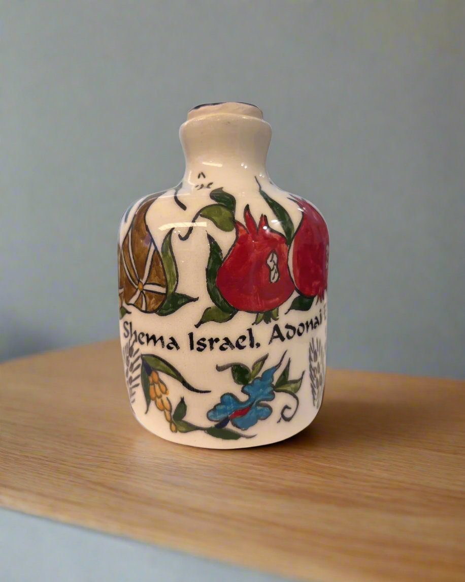 Jerusalem Light – Hand-Painted Oil Lamp White